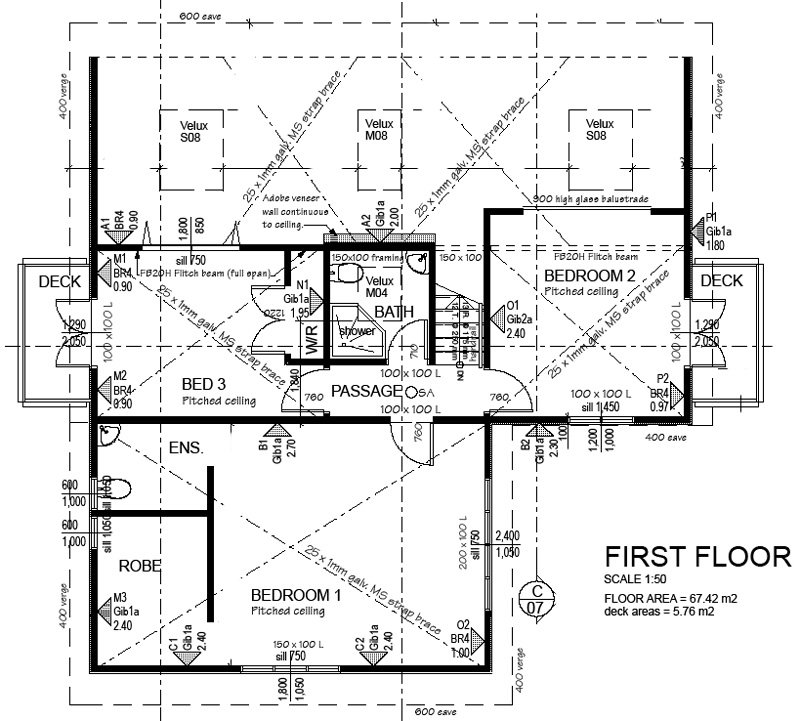 Kanuka 3BR - 1st Level, Eco House Plan
