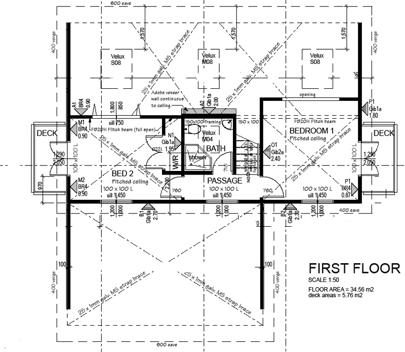 Kanuka 2BR - First Floor, Eco-House Plan