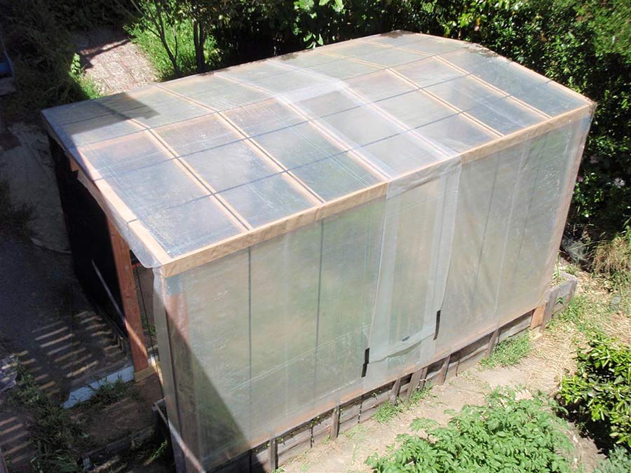 Pallet Greenhouse with Solarweave Plastic